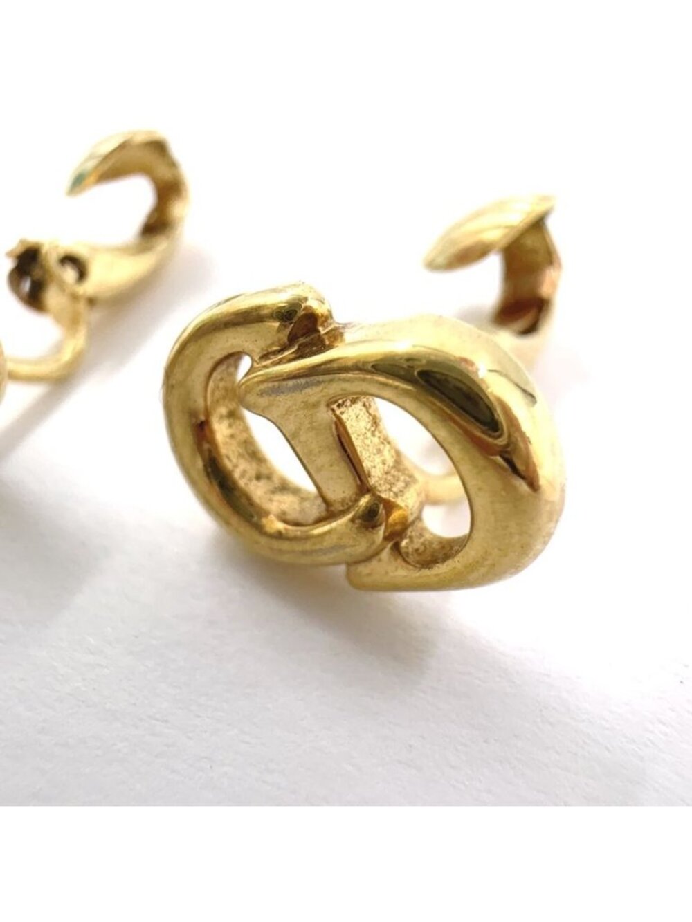 Dior Cdlogo Gold Plated Earrings - Picture 3 of 8